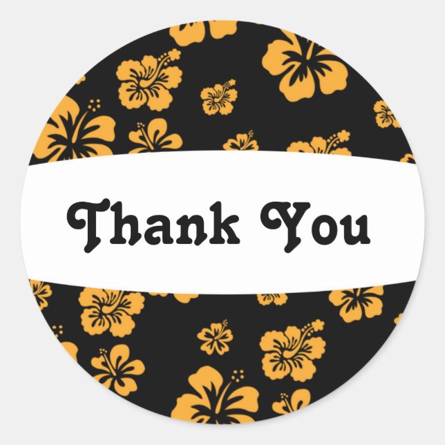 Black Orange Hibiscus Flower Floral Party Sticker (Front)