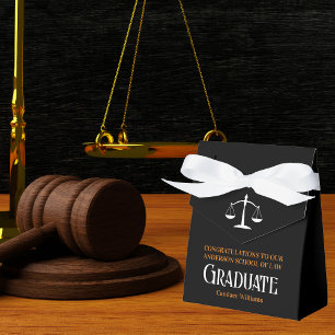 Black Orange Law School Custom Graduation Party Favour Box