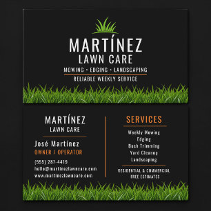 Black & Orange Lawn Care Landscaping Business Card