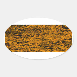 Black & Orange Marble Oval Sticker