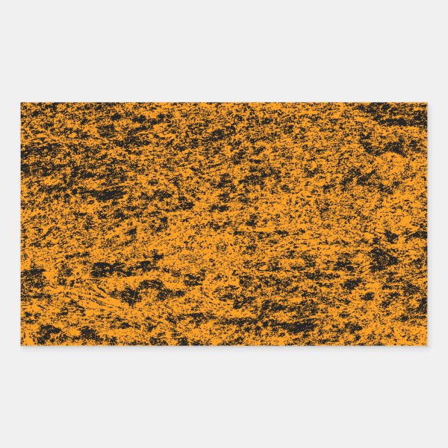 Black & Orange Marble Rectangle Sticker (Front)