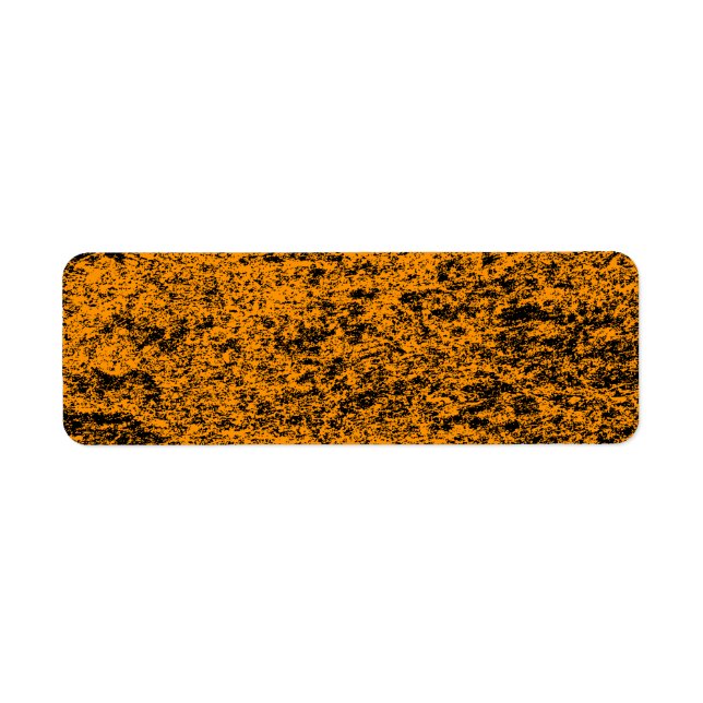 Black & Orange Marble Return Address Sticker (Front)