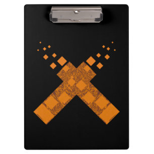 Black Orange Pagan Fire Cult Cross Gothic Ritual  Clipboard