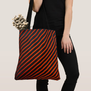 Black Orange Pattern Tote Bag