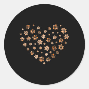 Black Orange Plaid Dog Flying Paw Heart Halloween Classic Round Sticker