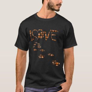 Black Orange Plaid Dog Paw Love Tracks Halloween T-Shirt