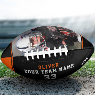 Black Orange Player Name Number Team Photo Football