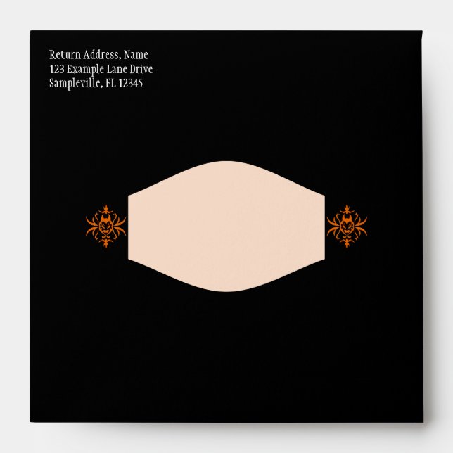 Black & Orange Scary Luxe Square Envelope (Front)
