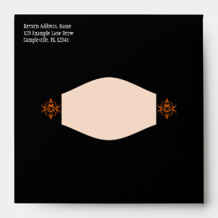 Black & Orange Scary Luxe Square Envelope