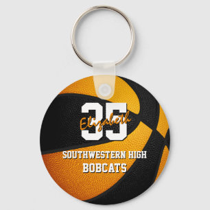 black orange school basketball team colours key ring