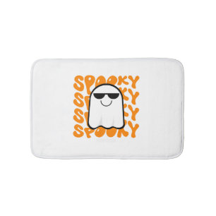 Black Orange Spooky Halloween Bath Mat