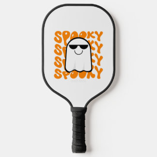 Black Orange Spooky Halloween Pickleball Paddle