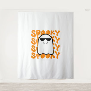 Black Orange Spooky Halloween Tapestry