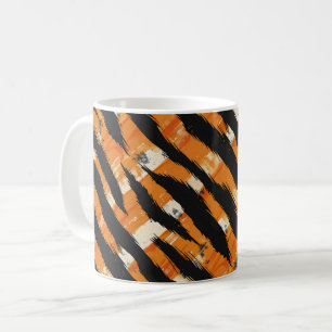 Black Orange Stripe Pattern Coffee Mug