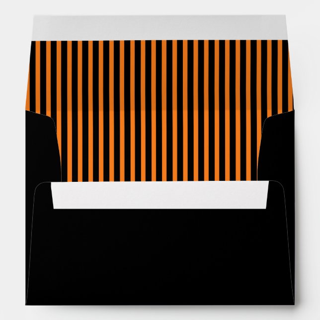 Black Orange Stripes Halloween Envelopes (Back (Bottom))