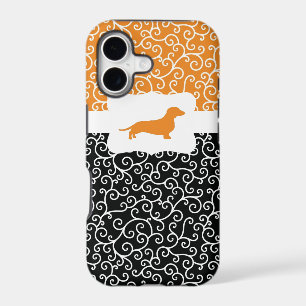 Black&Orange Swirls w/Dachshund