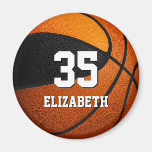 black orange team colours girls boys basketball magnet