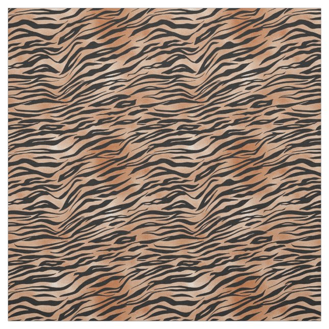 Black Orange Tiger Print Fabric (Swatch)