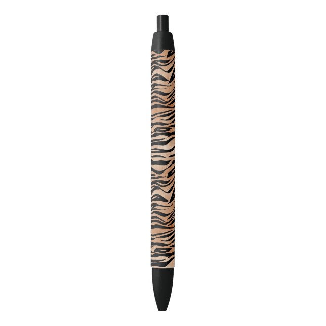 Black Orange Tiger Print Ink Pen (Front Vertical)