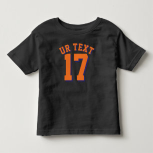 Black & Orange Toddler   Sports Jersey Design T-Shirt
