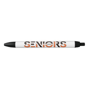 Black & Orange Two-Colour Seniors Sliced Letters Ink Pen
