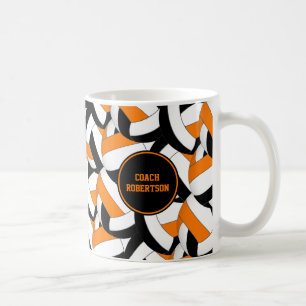 black orange volleyball team colours coach gift coffee mug