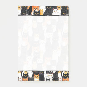 Black Orange White Cats Post-it Notes