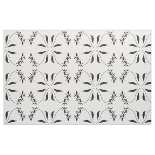 Black Orchid Abstract Flower Pattern Fabric