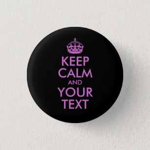 Black Orchid Keep Calm and Your Text 3 Cm Round Badge