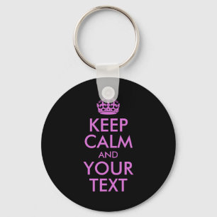 Black Orchid Keep Calm and Your Text Key Ring
