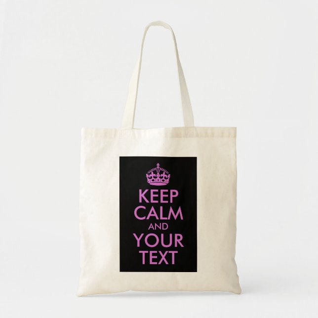 Black Orchid Keep Calm and Your Text Tote Bag (Front)