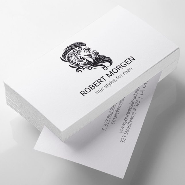 Black ornaments haircut logo business card (Creator Uploaded)