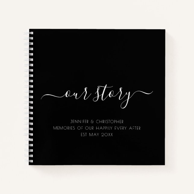 Black Our Story Memories Couples Keepsake Journal (Front)