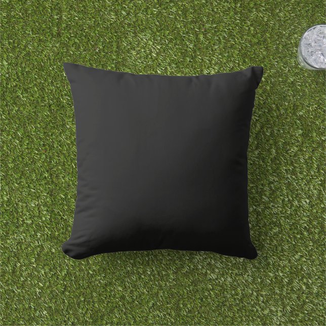 Black Outdoor Throw Pillow (Grass)