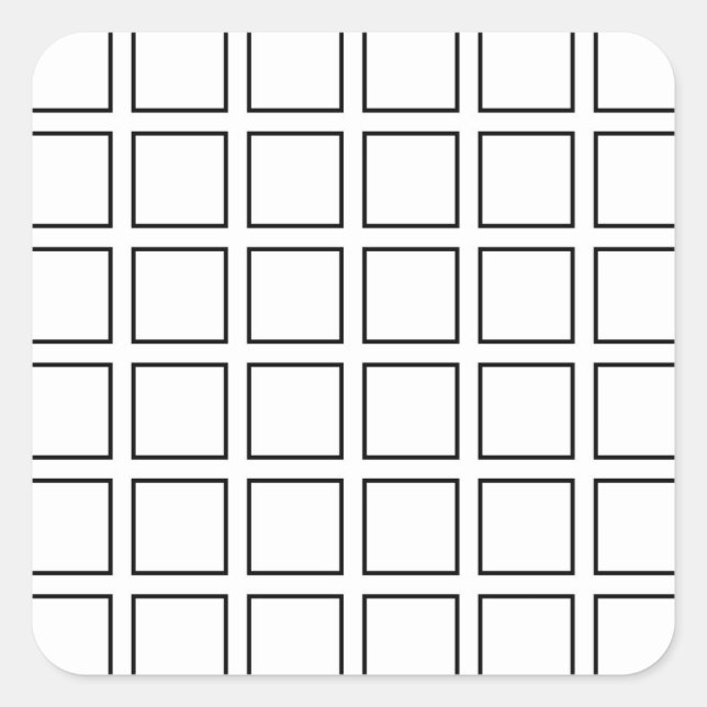 Black Outlined Squares Square Sticker (Front)