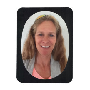 Black Oval Photo Frame Magnet