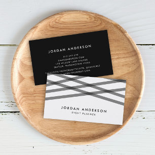 Black Overlapping Lines Business Card