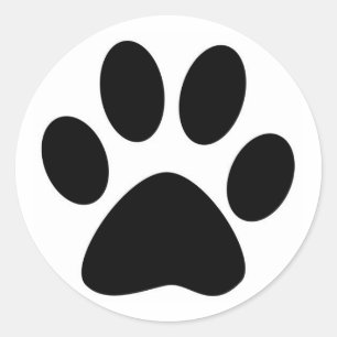 Black Pad Cat Classic Round Sticker