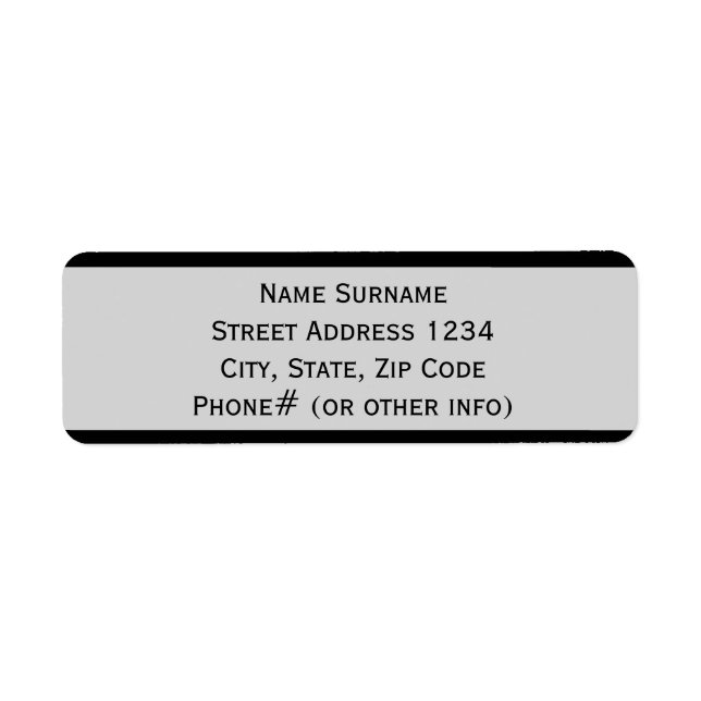 Black Paint Return Address Label (Front)