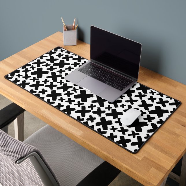 Black Paint Splash Pattern Desk Mat (Office 2)