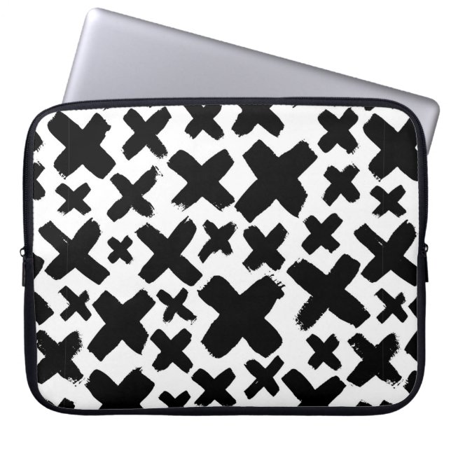 Black Paint Splash Pattern Laptop Sleeve (Front)