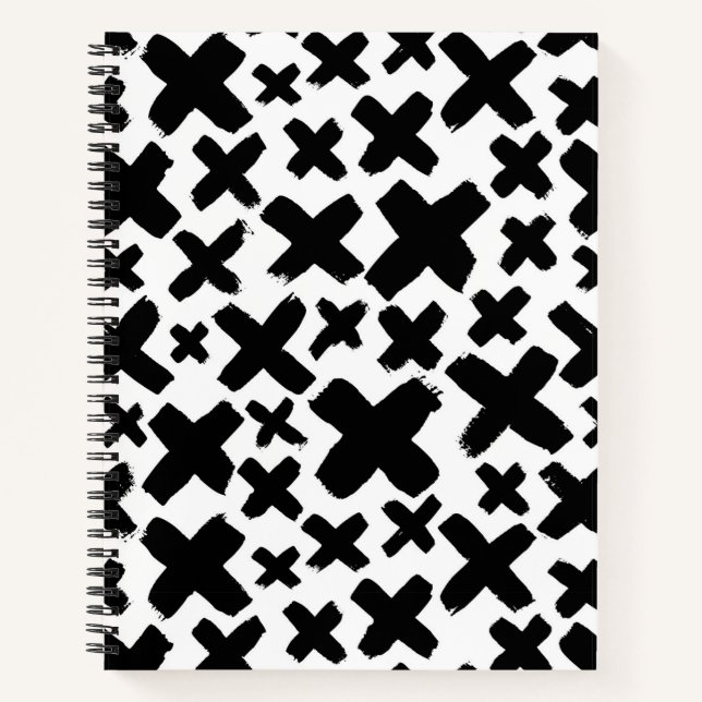Black Paint Splash Pattern Notebook (Front)