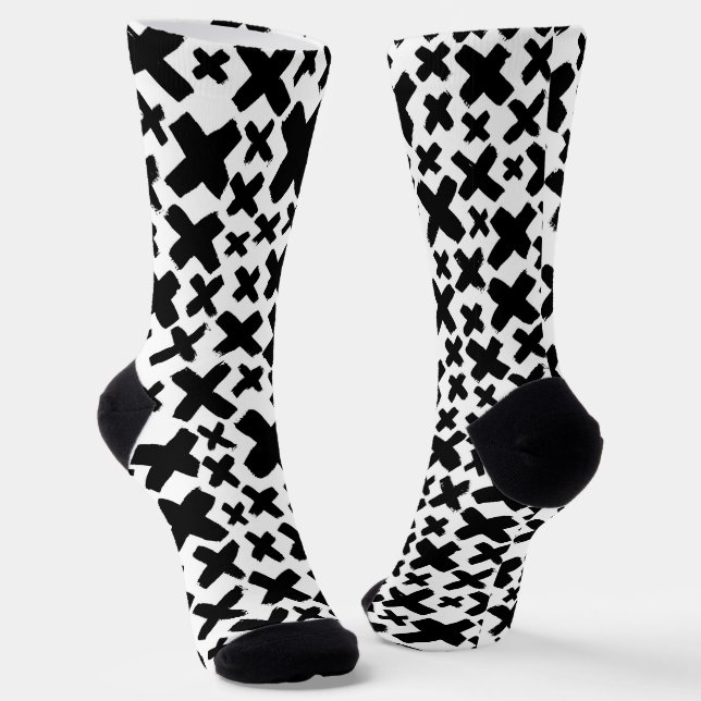 Black Paint Splash Pattern Socks (Angled)