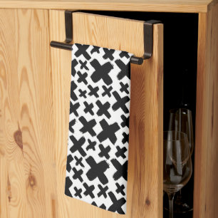 Black Paint Splash Pattern Tea Towel