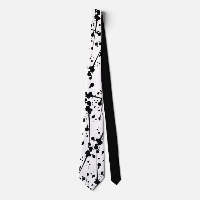 Black Paint Splatter Necktie (Front)
