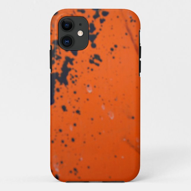 Black paint splatter on orange Case-Mate iPhone case (Back)
