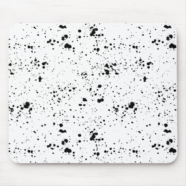 Black Paint Splatter Pattern Mouse Pad (Front)