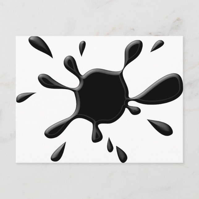 Black Paint Splodge Postcard (Front)