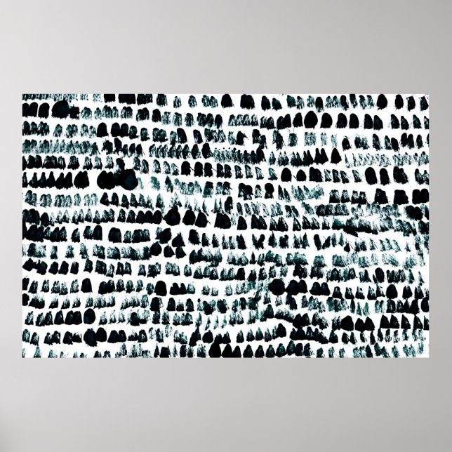 Black paint stains with spots, blots and grains on poster (Front)