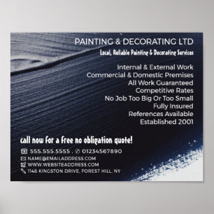 Black Paint Stroke, Painter & Decorator Poster